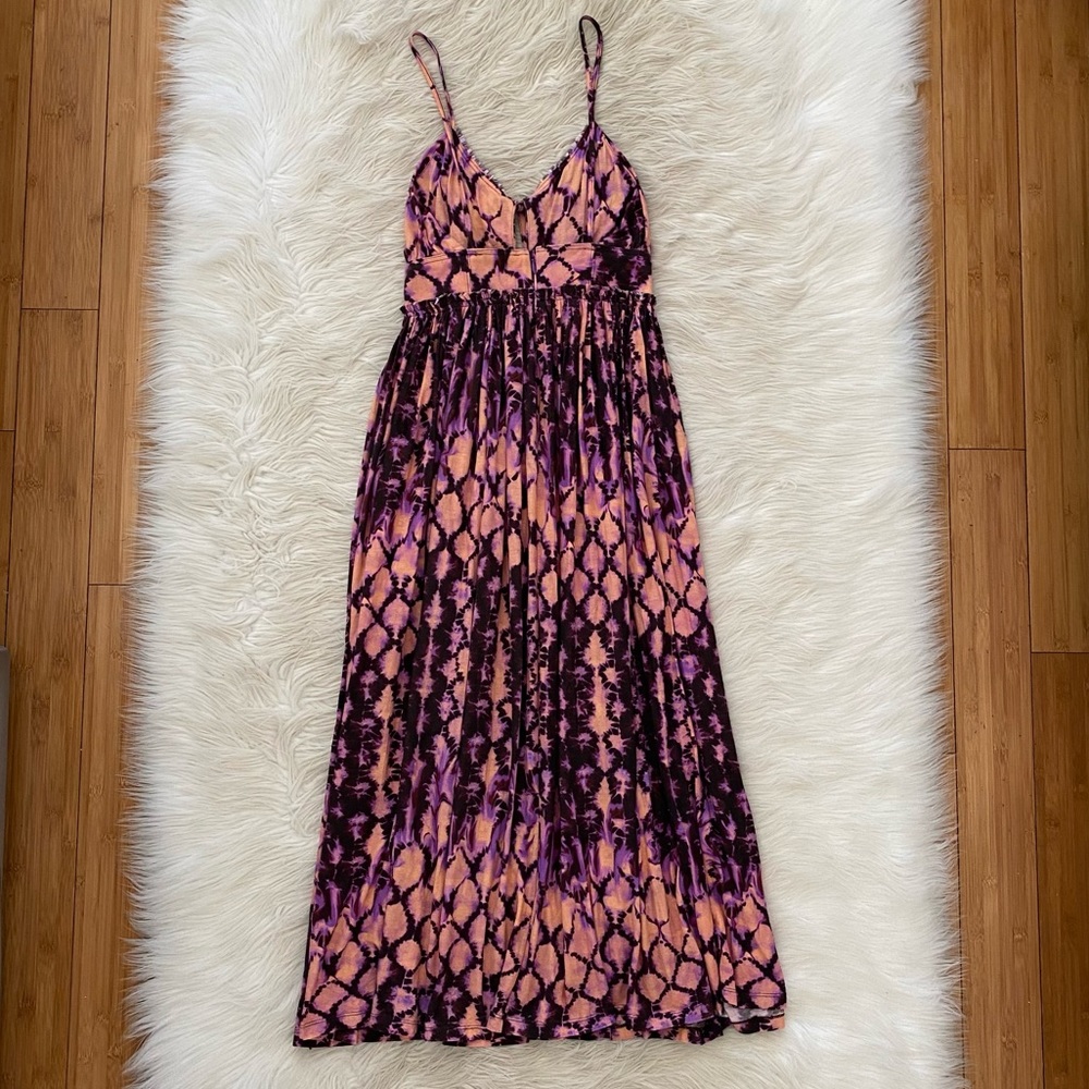 Ulla Johnson Pink and Purple Tie-Dye Midi Dress - Picture 9 of 14
